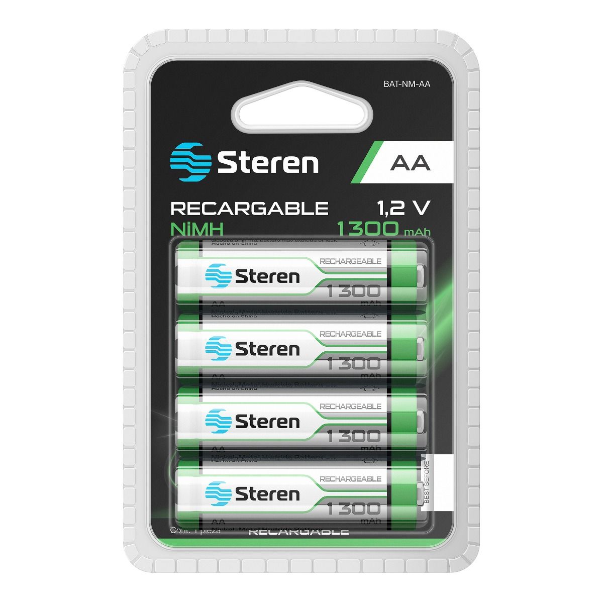 Paquete de 4 pilas recargables