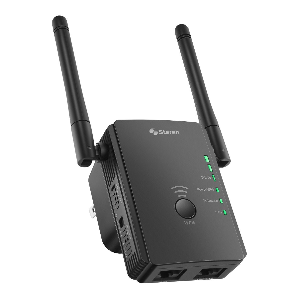 Repetidor Wi-Fi* 2,4 GHz (B/G/N), hasta 25 m de cobertura