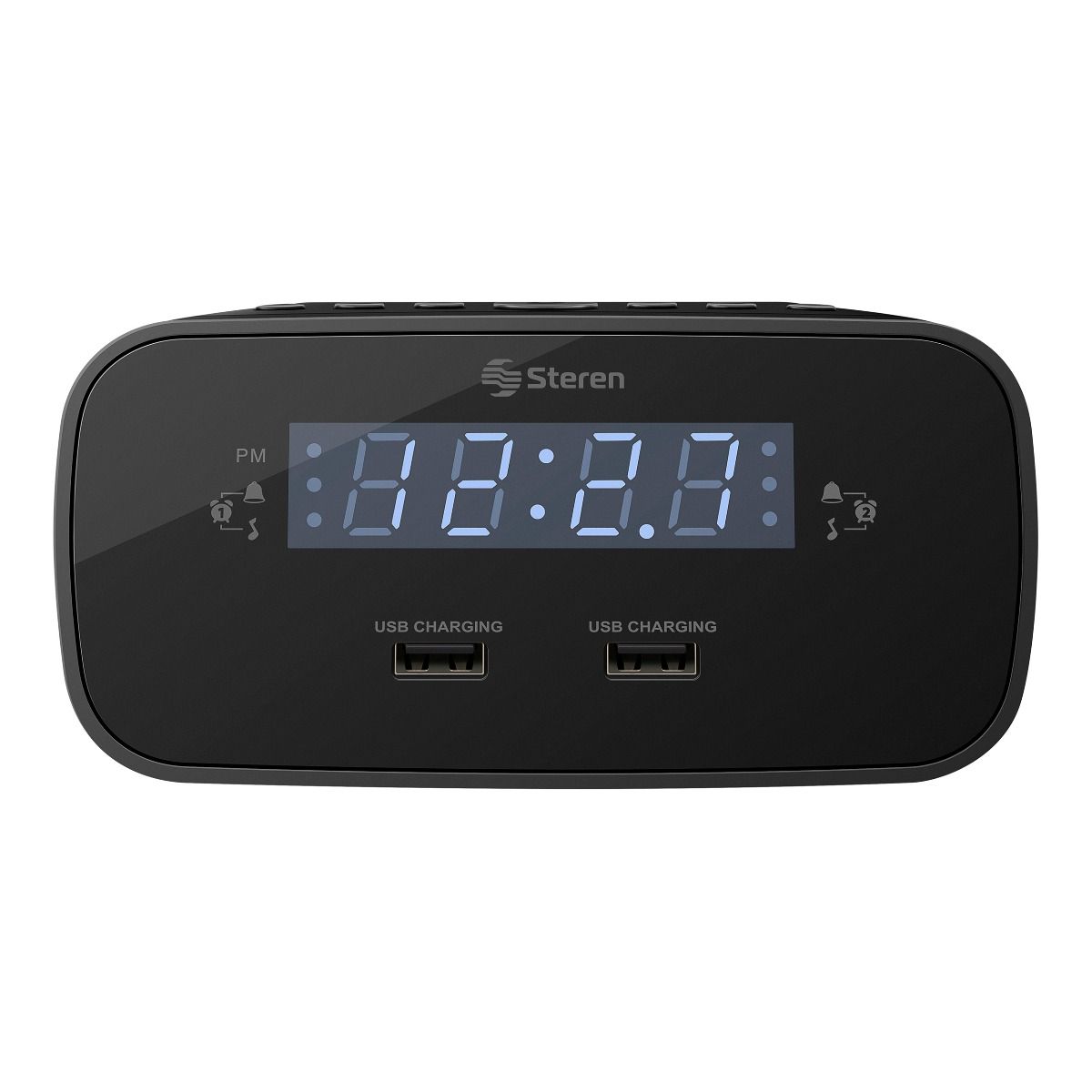 Reloj despertador LED inteligente, reloj de radio digital, AM/FM de doble  frecuencia de carga de radio del teléfono USB, ajuste de brillo, función de