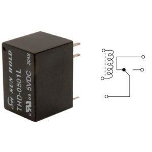 Relevador electrónico miniatura de 1 polo, 2 tiros (SPDT) y bobina de 12 Vcc