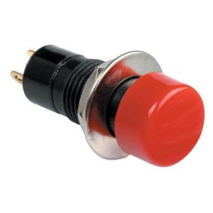 Switch de push, de boton redondo, normalmente abierto, color rojo