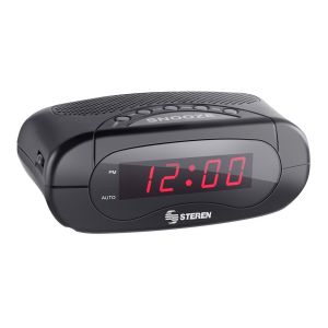 Radio reloj despertador digital FM con doble cargador USB Steren CLK-280