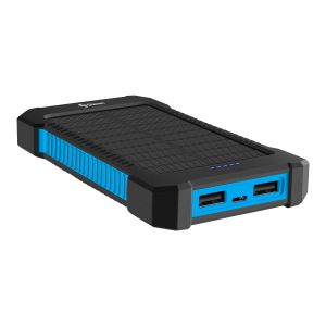 Power Bank de 6,000 mAh USB 10,5 W con 2 salidas USB, panel solar y linterna LED