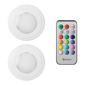 Juego de 2 mini lámparas LED RGB con control remoto