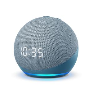Bocina inteligente ECHO DOT 4ta Gen con reloj y Alexa, azul