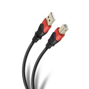 Cable Elite USB a USB tipo B de 3,6 m reforzado, con conectores dorados