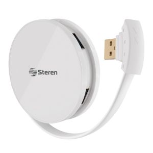 HUB USB 3.0 de 4 puertos con carga rápida color blanco