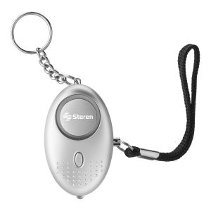 Alarma personal de 120 dB, con linterna LED color plata