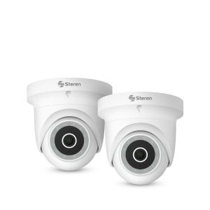 2 cámaras de seguridad Wi-Fi 3 Mpx robotizada para exterior, tipo domo