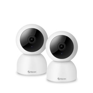 2 cámaras de seguridad Wi-Fi 3 Mpx robotizada con seguidor de movimiento, doble banda