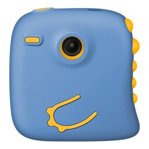 Cámara digital instantánea, con batería recargable y cubierta de silicón azul