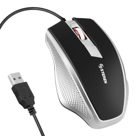 Ratón óptico con luz, cable usb 2.0, 800-1200 dpi, cable de 1,35 metros,  diseño ergonómico, 3 botones, ordenador, portátil, pc